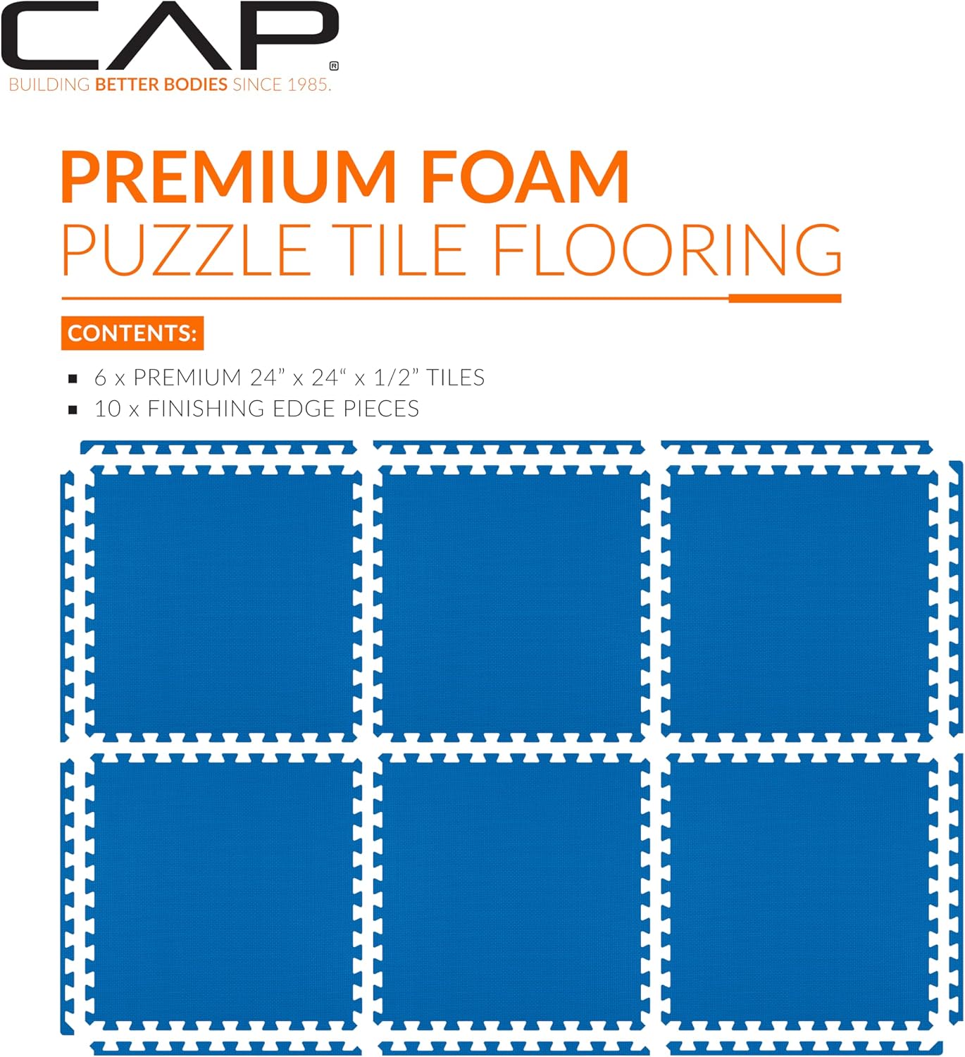 CAP Puzzle Exercise Mats | 1/2” Thick EVA Interlocking Foam Tiles for Home Gym Flooring | Multiple Options