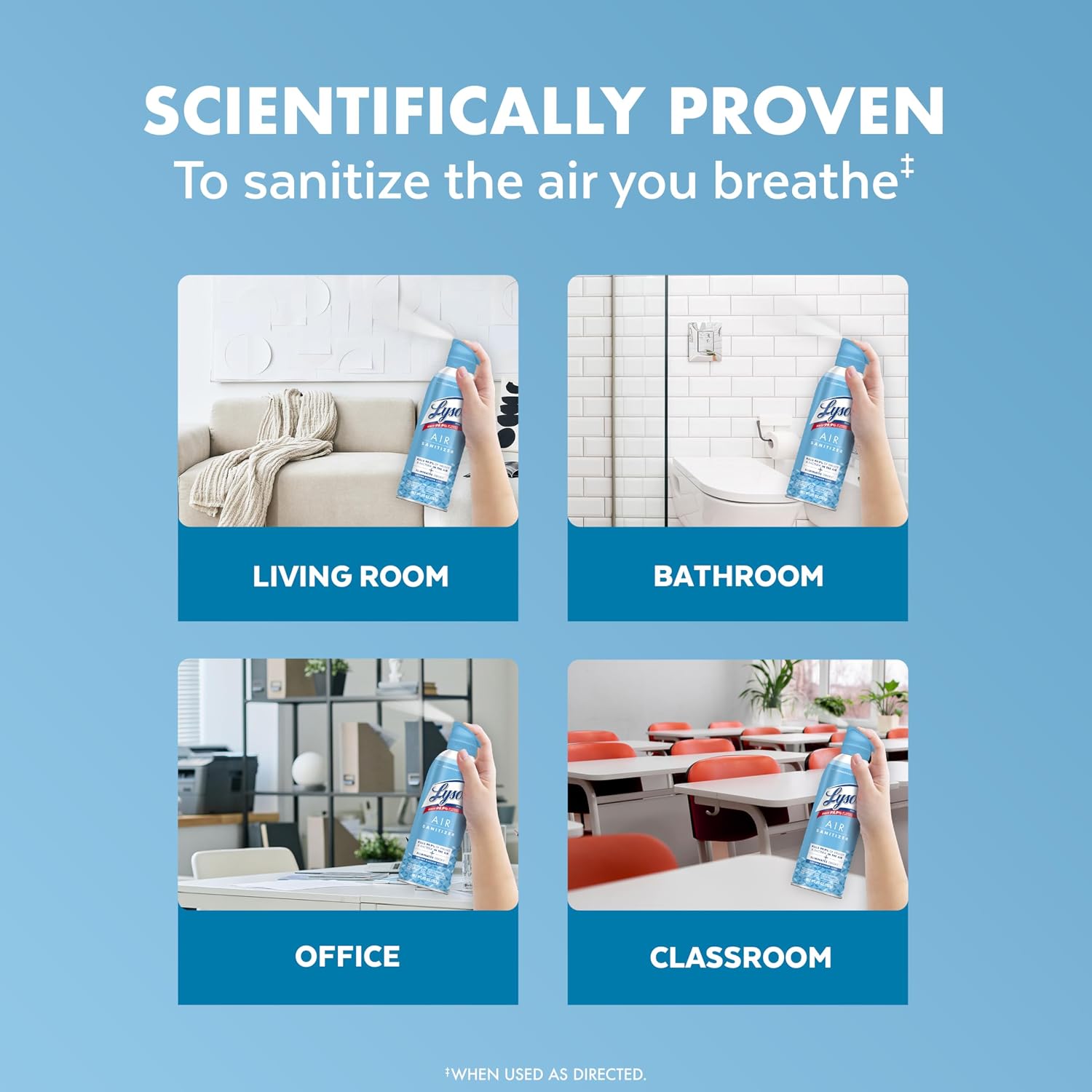 Lysol Air Sanitizer Spray, Air Freshener Alternative, Multi-Fragrance 3-Pk