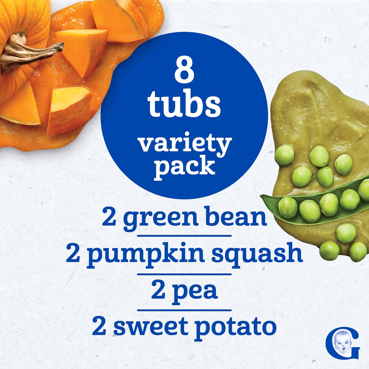 Gerber Stage 2 Very Vegetable Variety Pack Baby Food, 4 Oz, 8 Pack