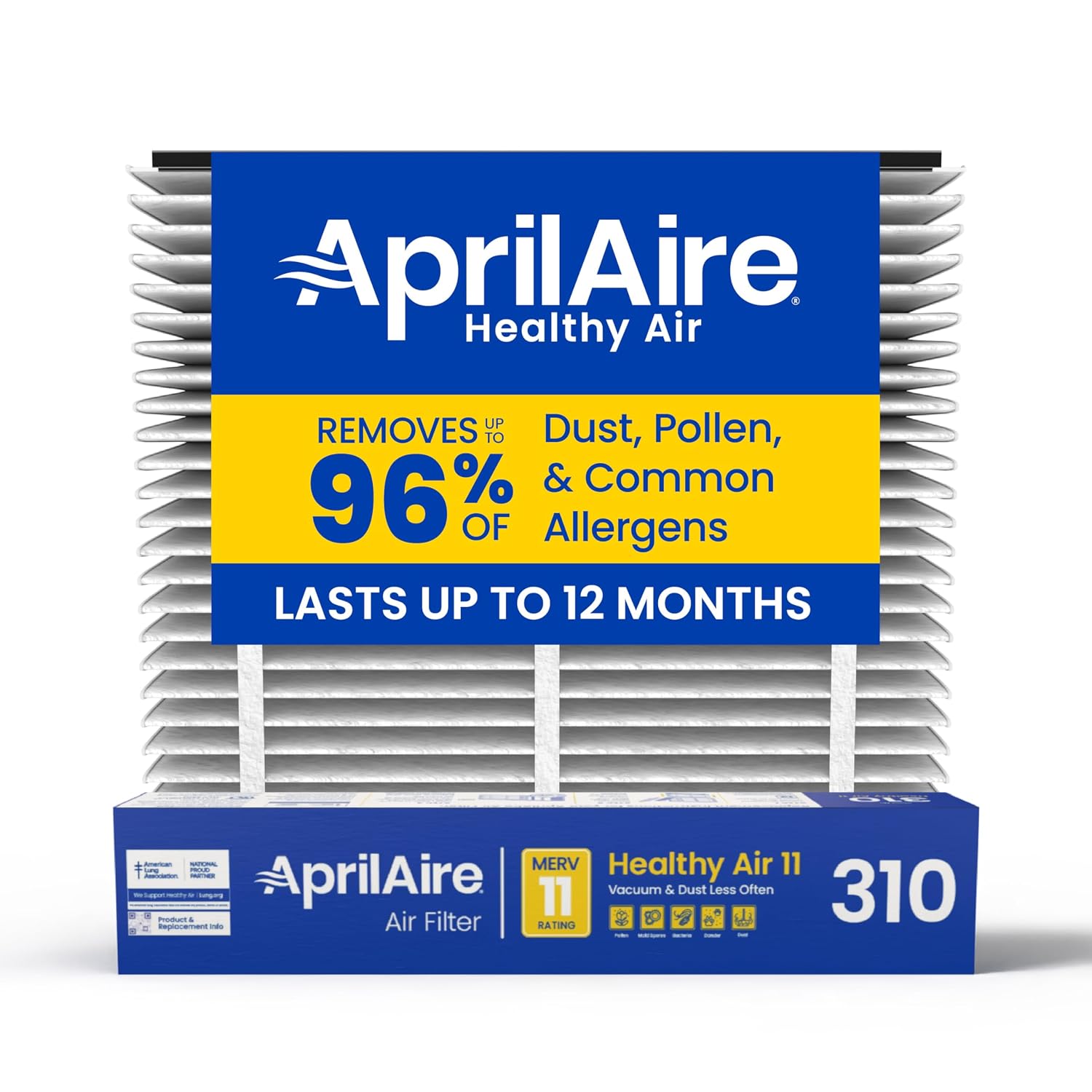 AprilAire 310 Replacement Filter for AprilAire Whole House Air Purifiers - MERV 11, Clean Air & Dust, 20x20x4 Air Filter (Pack of 1)