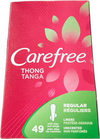 Carefree Thong Pantiliners-Unscented- 49 Count (Pack of 3)