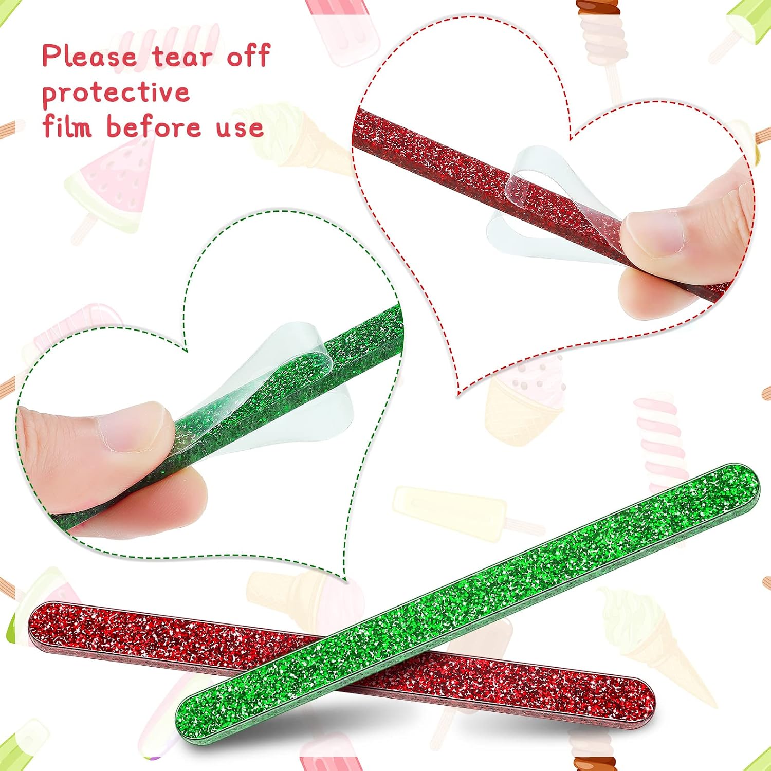 30 Pcs Reusable Acrylic Cakesicle Sticks, 4.5 Inches, Red, Green