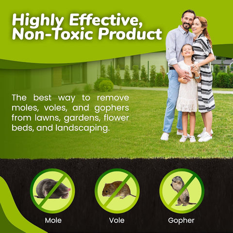 Natural Elements Mole and Vole Repellent – 100% Castor Oil Formula – Lawn and Yard Treatment – Covers Large Areas – 128 oz (1 Gallon)