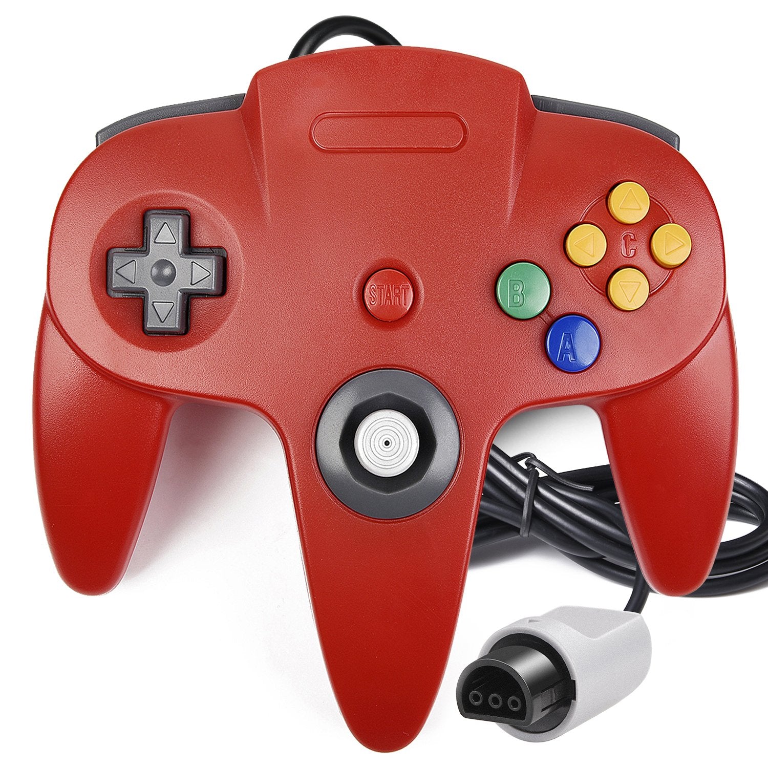 2 Pack N64 Controller, Classic Wired N64 Gamepad for Ultra 64 (Red/Blue)