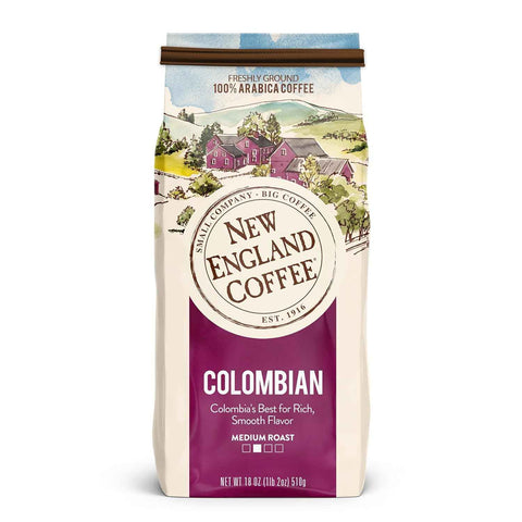 New England Coffee Breakfast Blend Medium Roast Ground Coffee, 20oz Bag (Pack of 4)