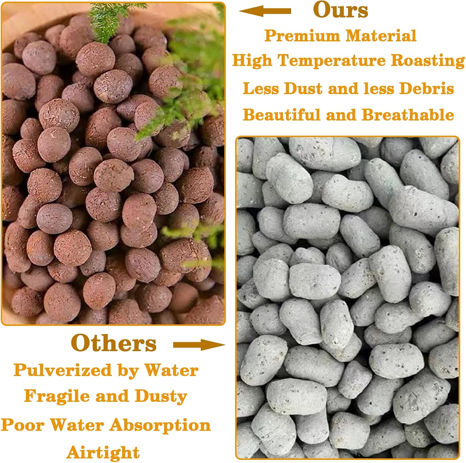 Legigo 10LB Leca Clay Pebbles for Plants 4mm-16mm Clay Balls for Hydroponic