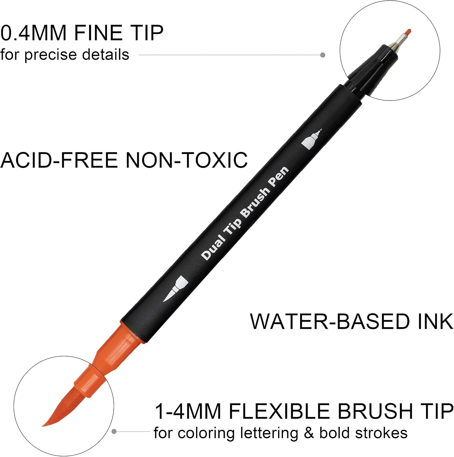 Piochoo Dual Brush Marker Pens for Adult Coloring Books,24pcs Markers