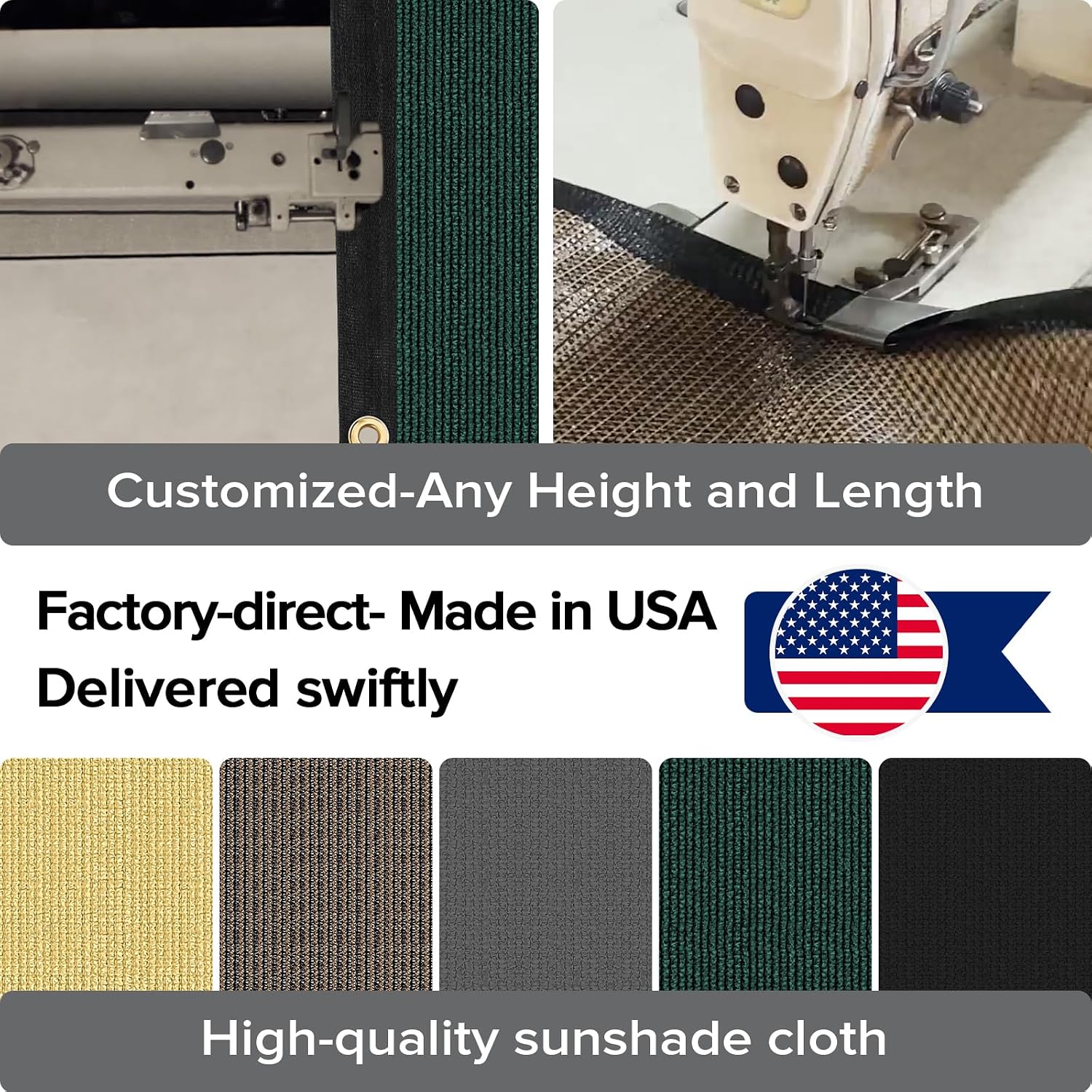 3'X10' Fence Privacy Screen Heavy Duty 170 GSM Windscreen & Dustproof Fabric Privacy Screen Covering Mesh Fencing for Outdoor Patio, Balcony, Pool Deck, Dark Green