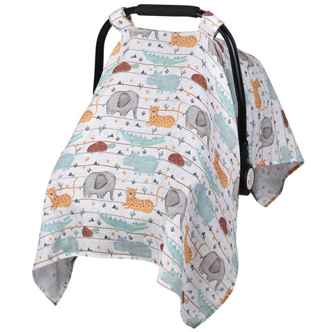 Metplus Muslin Baby Car Seat Cover, Infant Carseat Canopy for Girls Boys