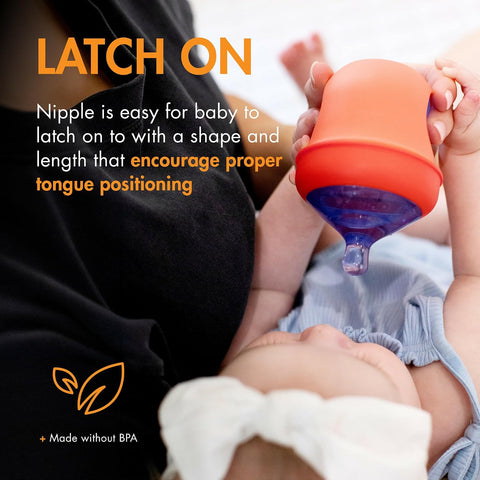 Boon Nursh Silicone Bottle Nipples - Fast Flow - 3 Count - Colorblock