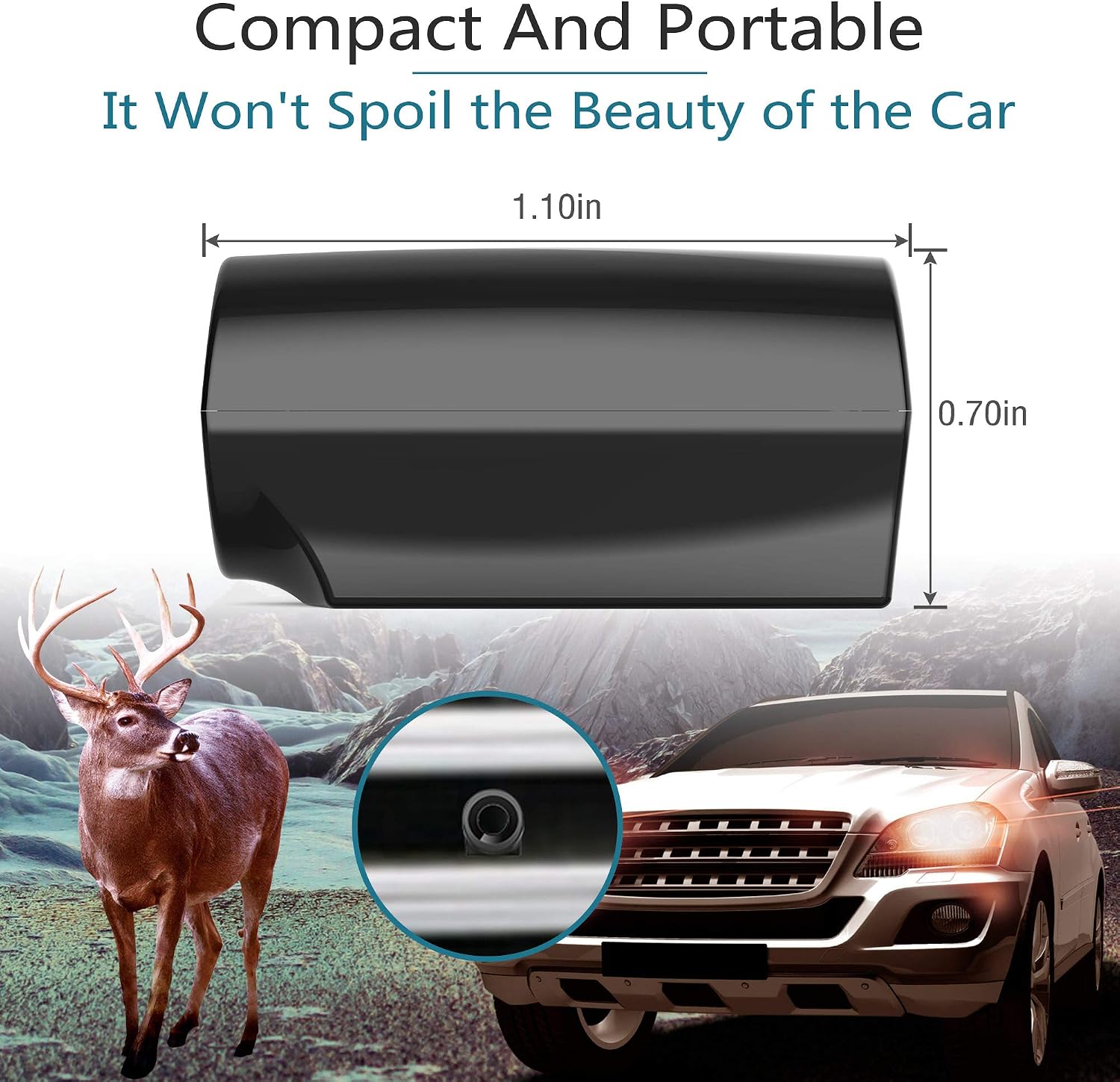 Elook Deer Warning Whistles Device for Car, Save Deer Whistle with Upgraded Acrylic Double-Sided Tape, Mini Size, 2 Pack (Patent Registered)
