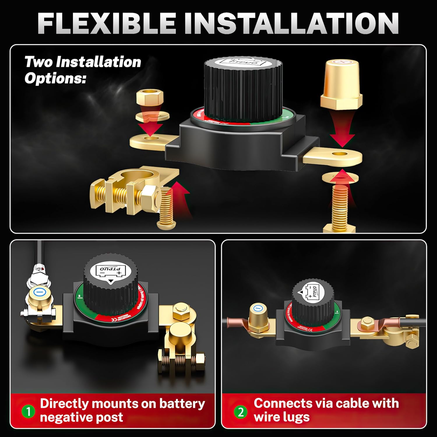 Top Post Battery Disconnect Switch 12V, Car Battery Disconnect Switch