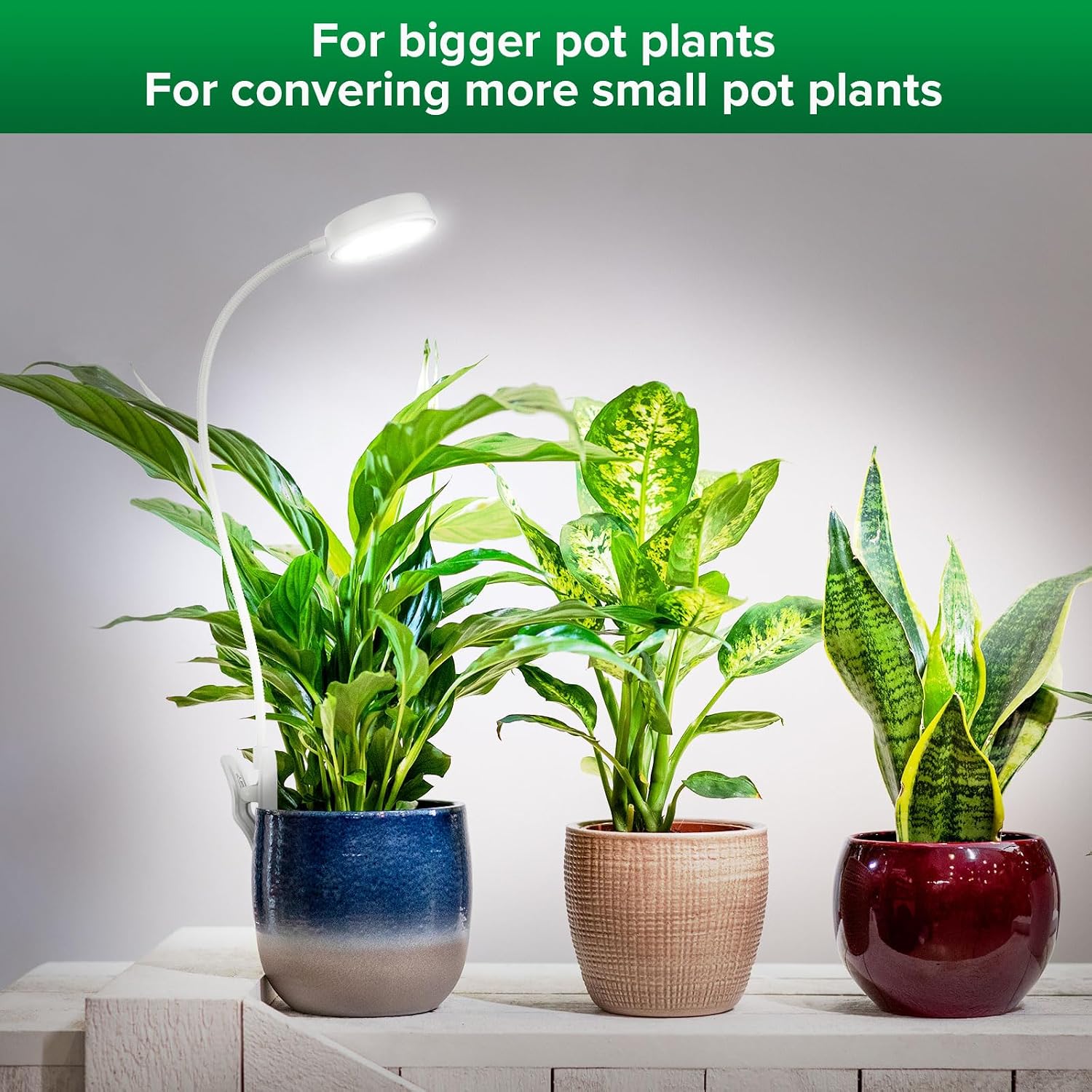 SANSI Grow Lights for Indoor Plants, Pot Clip-On Plant Lights, 10W 1-Pack
