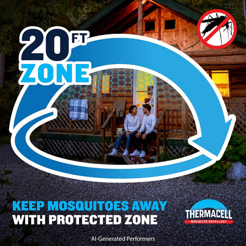 Thermacell Mosquito Repellent Rechargeable Adventure EX-Series EX90; Patio Shield with 9-Hour Battery, Includes 12-Hour Refill, Rubber Armor & Carabiner; Scent Free Bug Spray Alternative