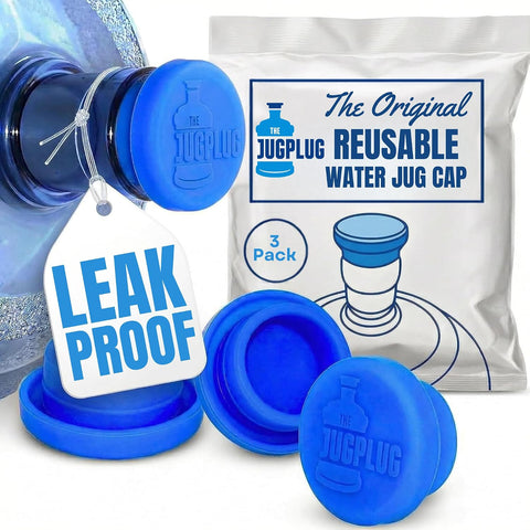 Jug Plug 5 Gallon Water Jug Cap, No Spill Reusable Silicone Lid 5 Gal Jugs