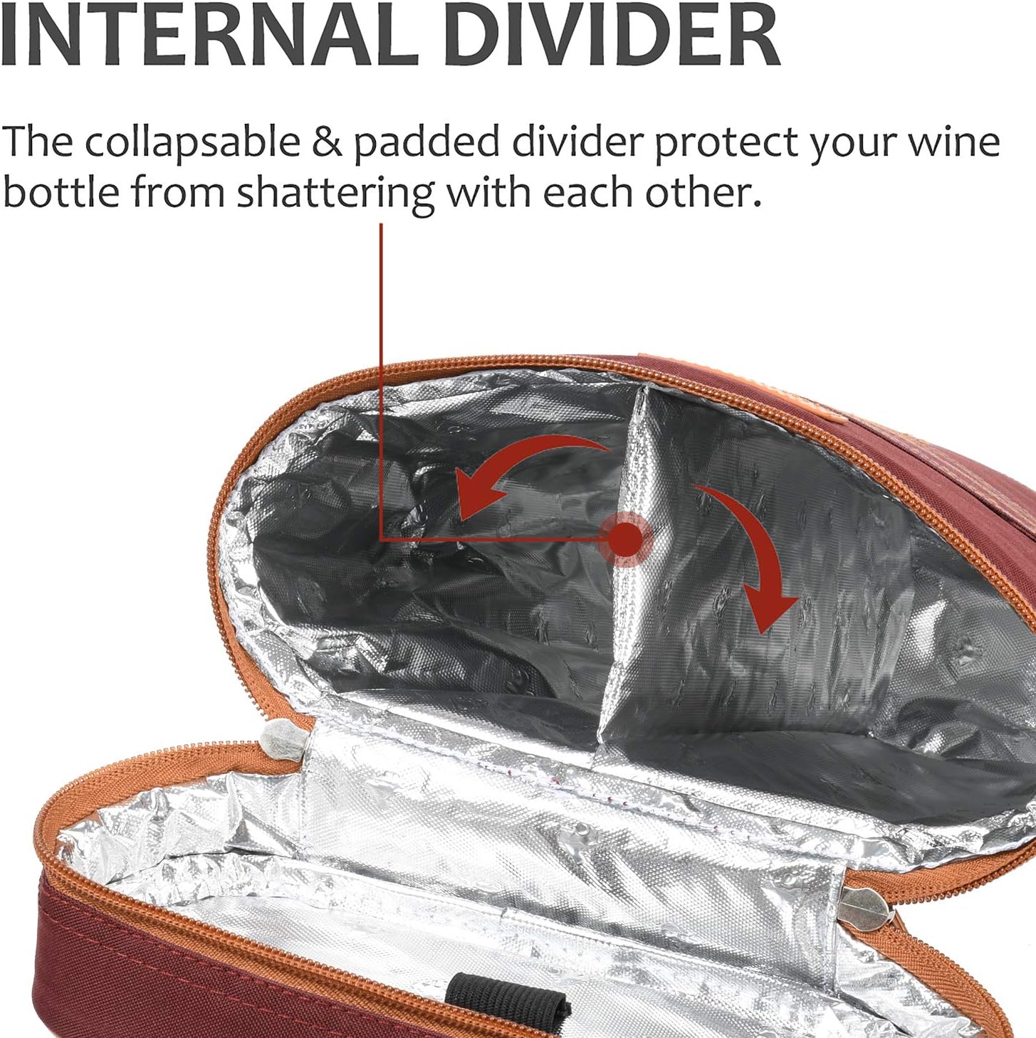 Tirrinia 2 Bottle Insulated Wine Tote Carrier Bag