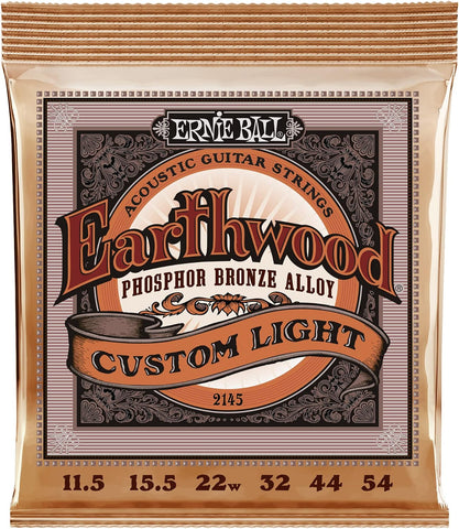 Ernie Ball Earthwood Medium Light Phosphor Bronze Acoustic Guitar Strings, 12-54 Gauge (P02146)