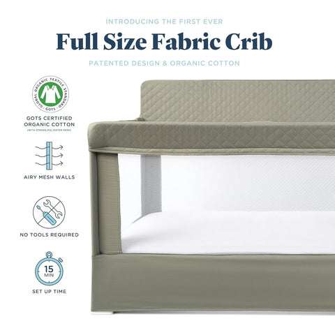 Baby Delight Lunaire Organic Full Size Crib, Organic Sage