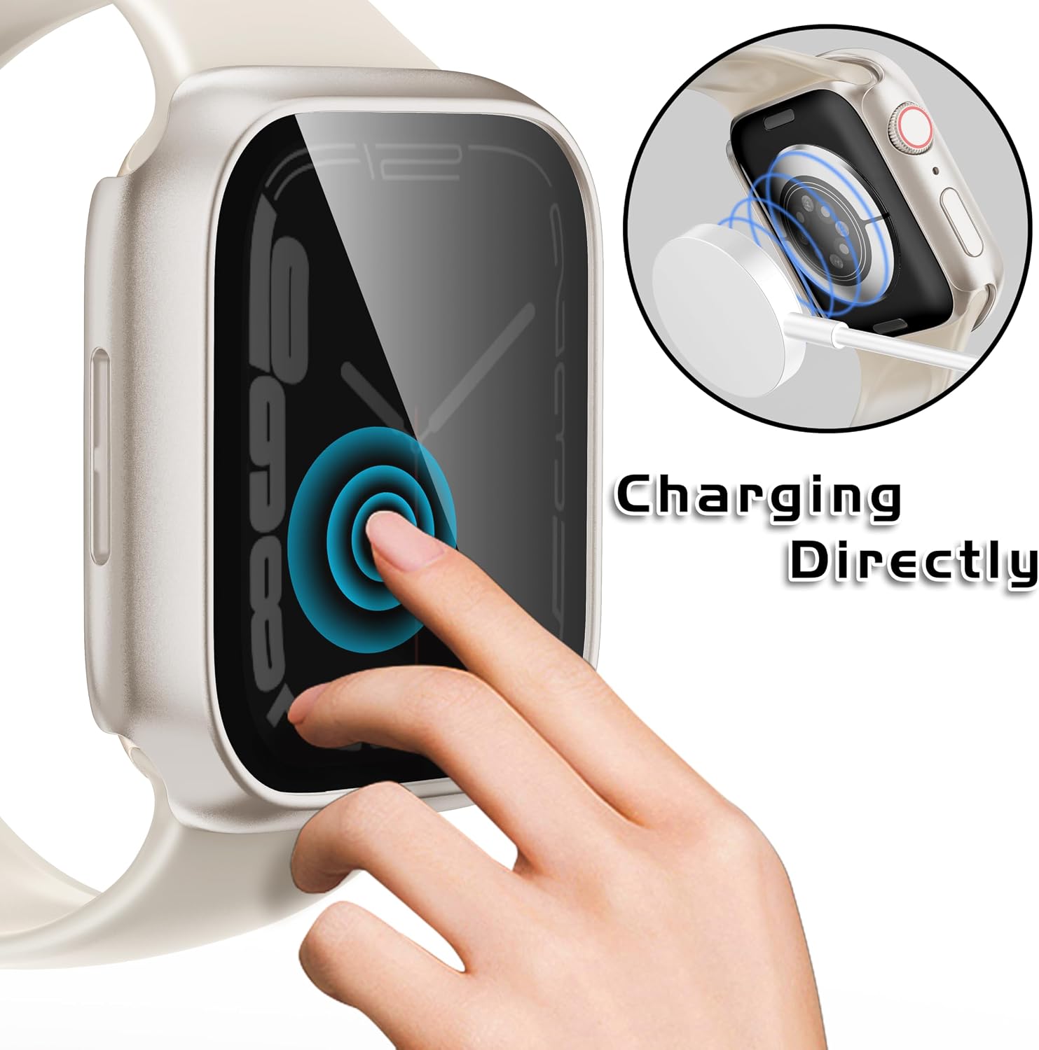 Privacy Case with Screen Protector for 44mm Apple Watch SE3 2 1