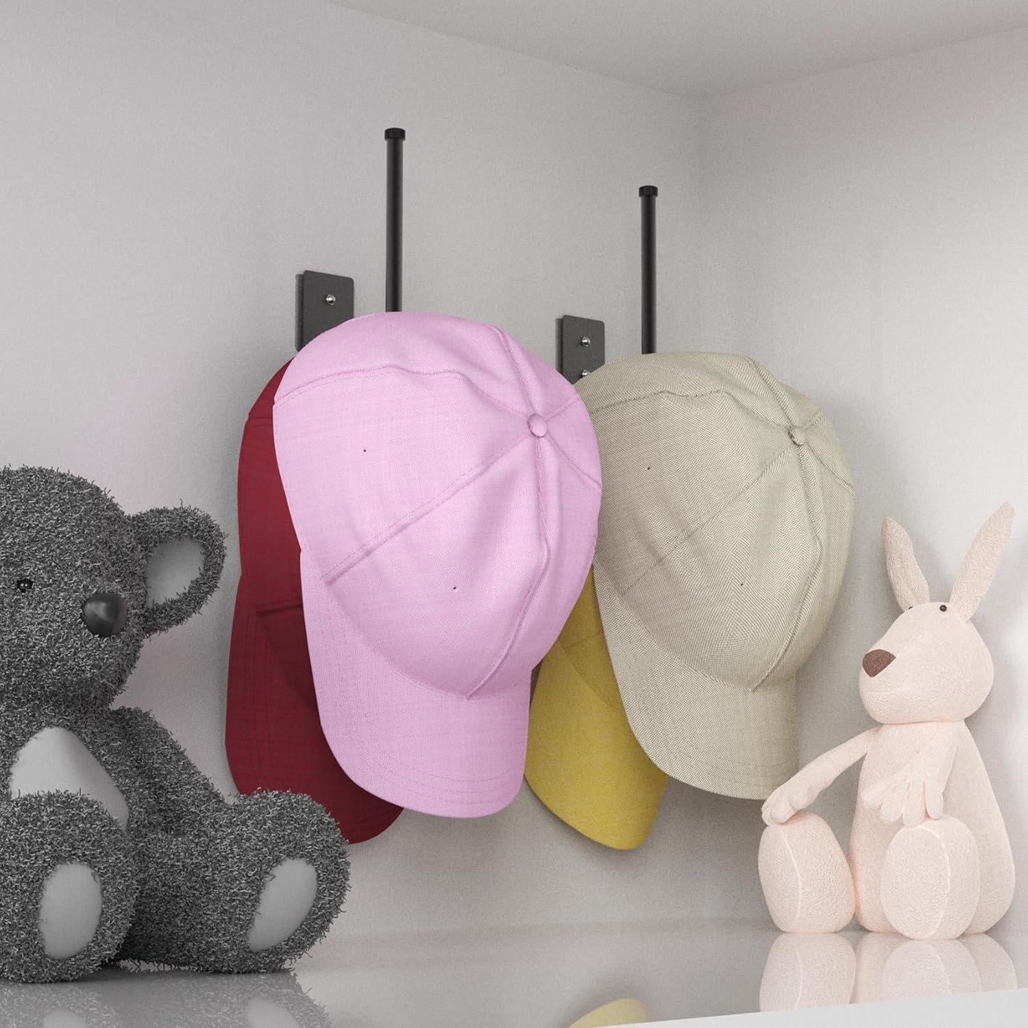 Durmmur Stainless Steel Hat Organizer, Hat Rack for Wall,Each Holds 15 Hats