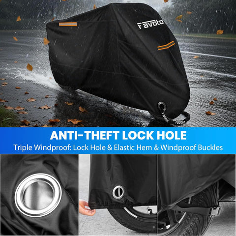 Favoto Motorcycle Cover Waterproof Outdoor Motorcycle Cover Heavy Duty