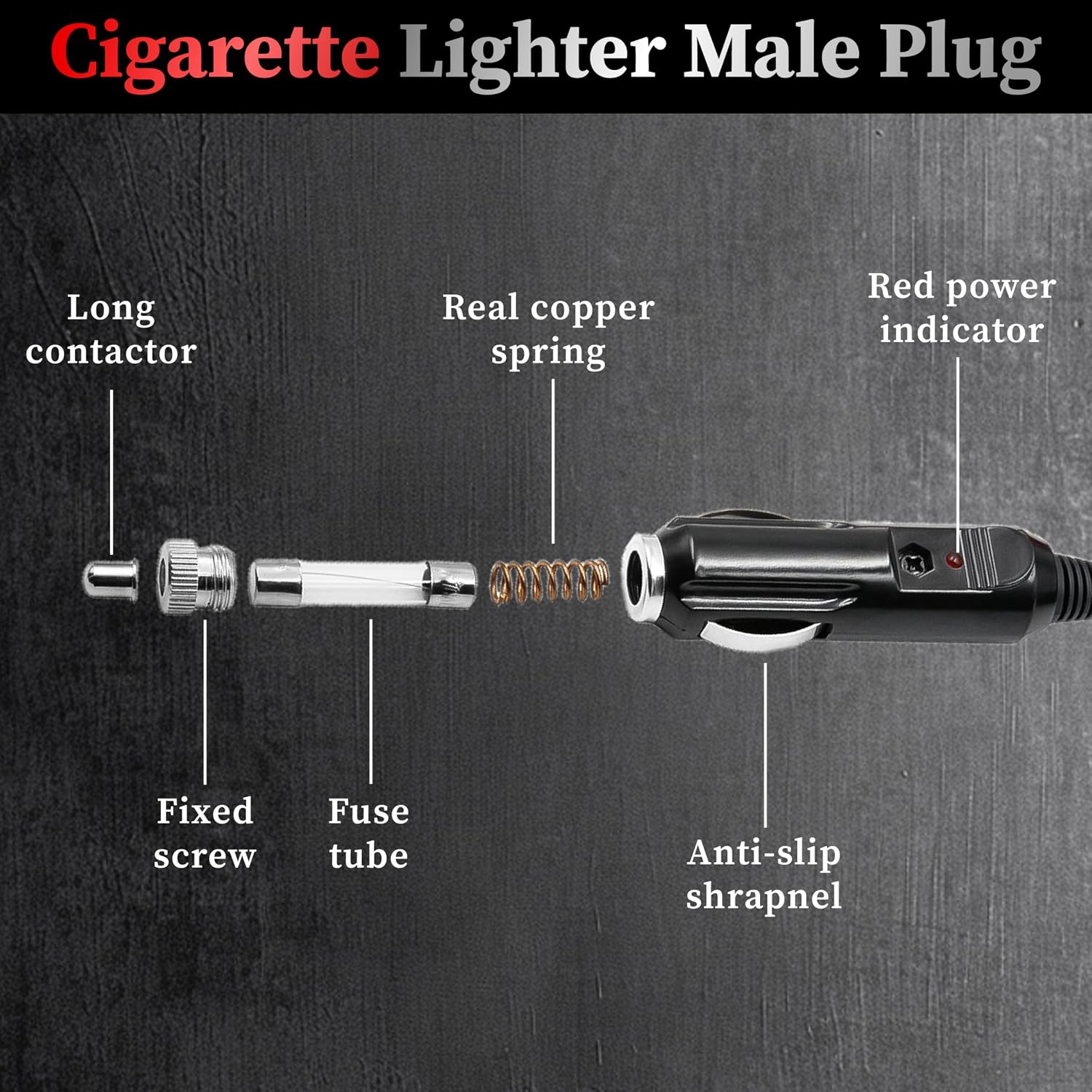 BFXM 12AWG Heavy Duty Cigarette Lighter Plug, 12v Plug with 3.3FT Wire