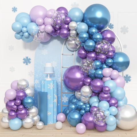 Amandir 153pcs Blue Purple Balloon Garland Arch Kit Different Sizes