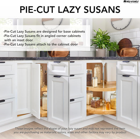 Rev-A-Shelf 2 Tier Pie-Cut Plastic Lazy Susan for Corner Base Cabinets, 28"
