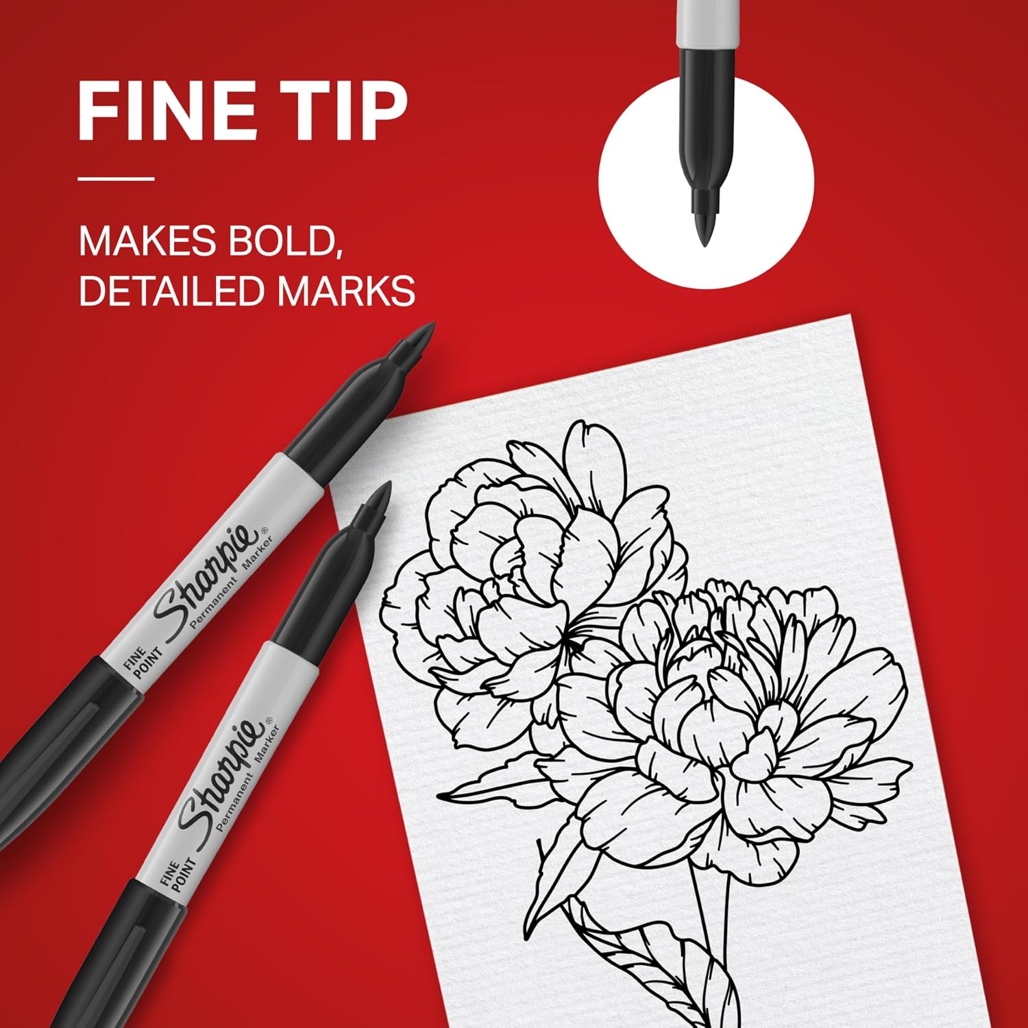 Sharpie Permanent Markers, Fine Tip, Black, 12 Count - Quick Drying, Fade Resistant, For Wood, Plastic, Paper, Metal, And More