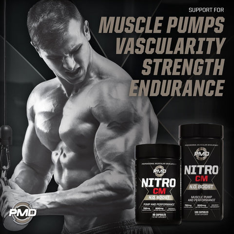 PMD Sports Nitro CM Nitric Oxide with Agmatine Supplement - 180 Capsules