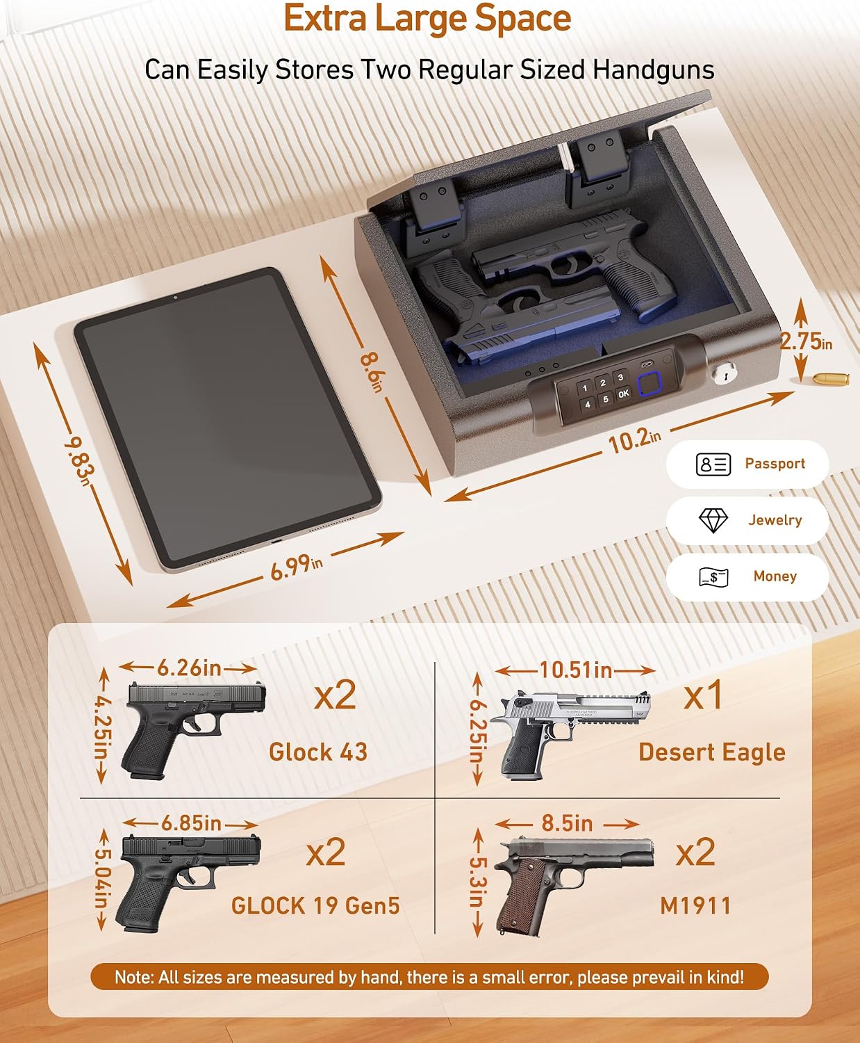 BILLCONCH Gun Safe,Biometric Fingerprint Gun Safe for Handgun Pistol Safes