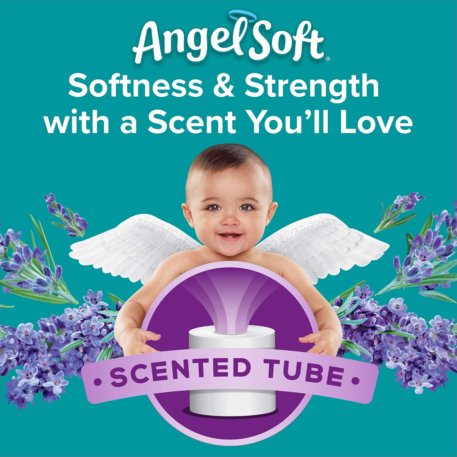 Angel Soft Toilet Paper, Lavender Scent, 12 Double Rolls, 12 = 24 Regular Rolls (Packaging May Vary)