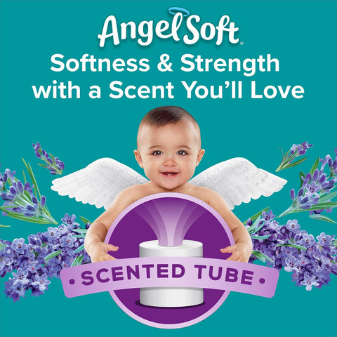 Angel Soft Toilet Paper, Lavender Scent, 12 Double Rolls, 12 = 24 Regular Rolls (Packaging May Vary)