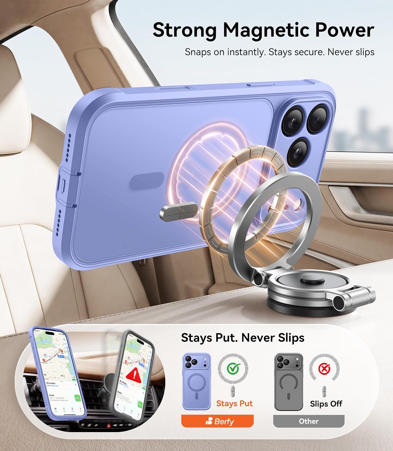 BERFY for iPhone 17 Pro Max Case, Compatible with Magsafe, Gulf Blue