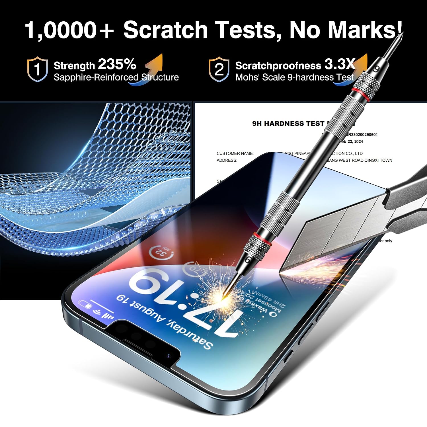 EZ-GLAZ-4+2 Pack for iPhone 14 Privacy Screen Protector (6.1")