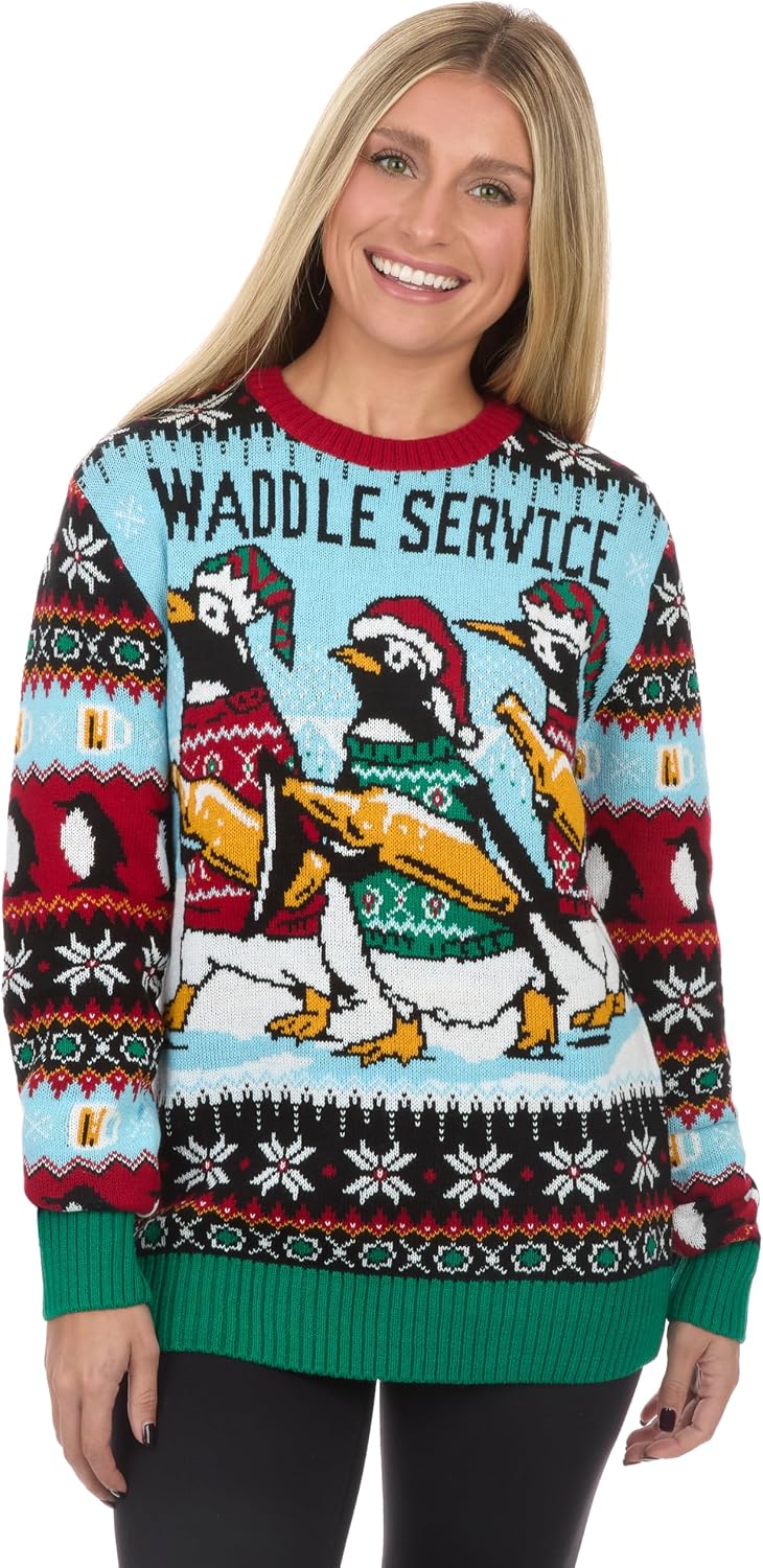 The Ugly Sweater Co. Ugly Christmas Sweater for Holiday Fun Tacky Unisex Design, Perfect Snug Fit Breathable Crewneck