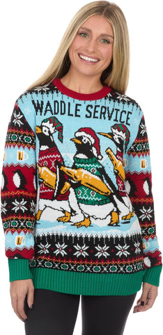 The Ugly Sweater Co. Ugly Christmas Sweater for Holiday Fun Tacky Unisex Design, Perfect Snug Fit Breathable Crewneck