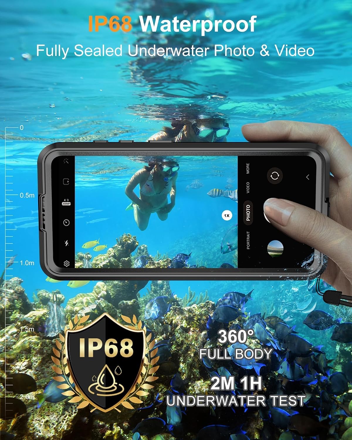 IP68 Waterproof Case for Samsung Galaxy S26, Magnetic, Black