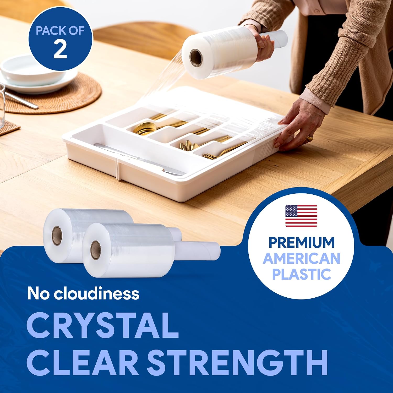 International Plastics Co. 5" Plastic Stretch Film Wrap with Handles