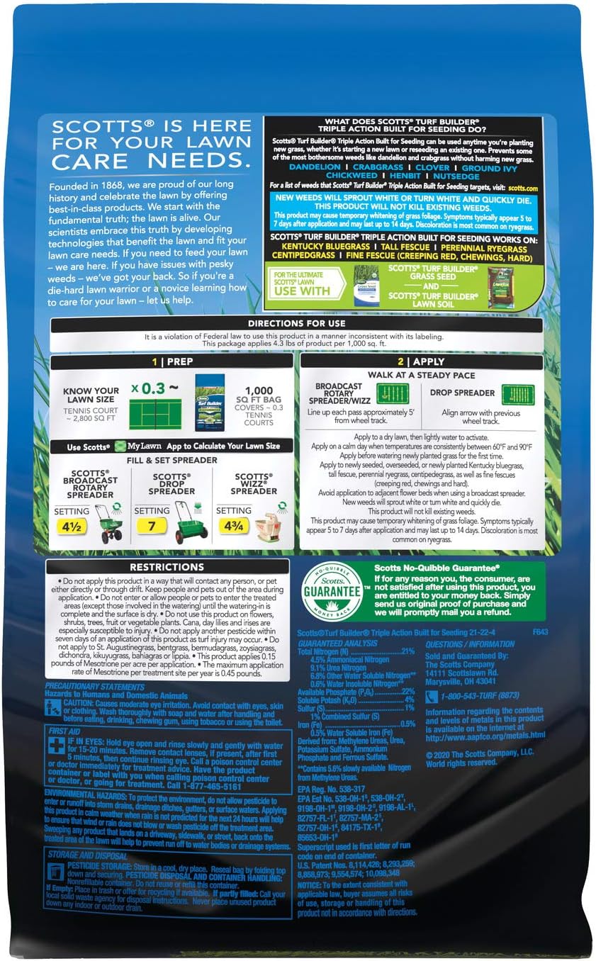 Scotts Turf Builder Triple Action Built for Seeding, 4.3 lbs.