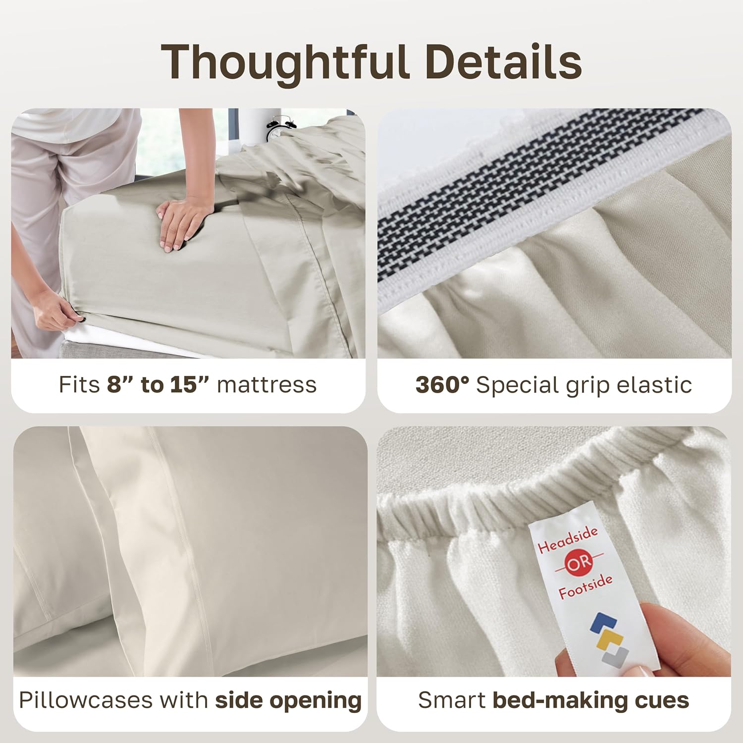 California Design Den 800 Thread Count Split King Bed Sheets, 5 Pc Set