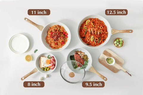 SENSARTE Nonstick Ceramic Frying Pan Skillet, 9.5 Inch Omelet Pan, Healthy Non Toxic Chef Pan, Induction Compatible Egg Pan with Heat Resistant Handle, PFAS-Free