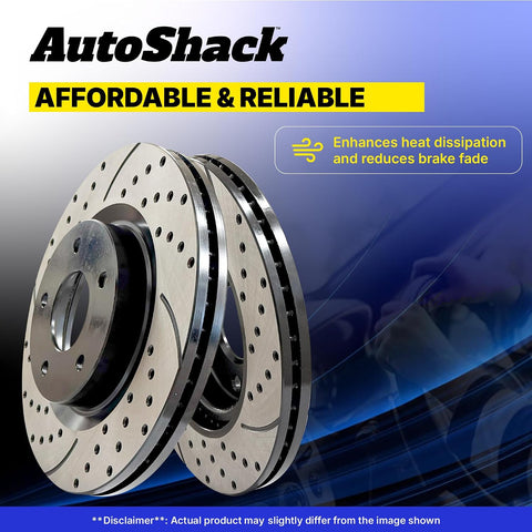 AutoShack Front E-Coated Rotors 11.3" (287 mm) for Dodge Dakota 2002