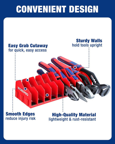 WORKPRO 4-Pack Plier Organizer Rack, 40-Slot Tool Organizer and Storage