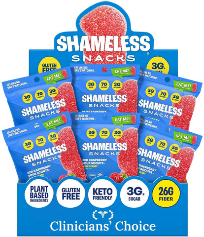 Shameless Snacks Red Raspberry Sour Scouts Gummy Candy & Fruit Snacks