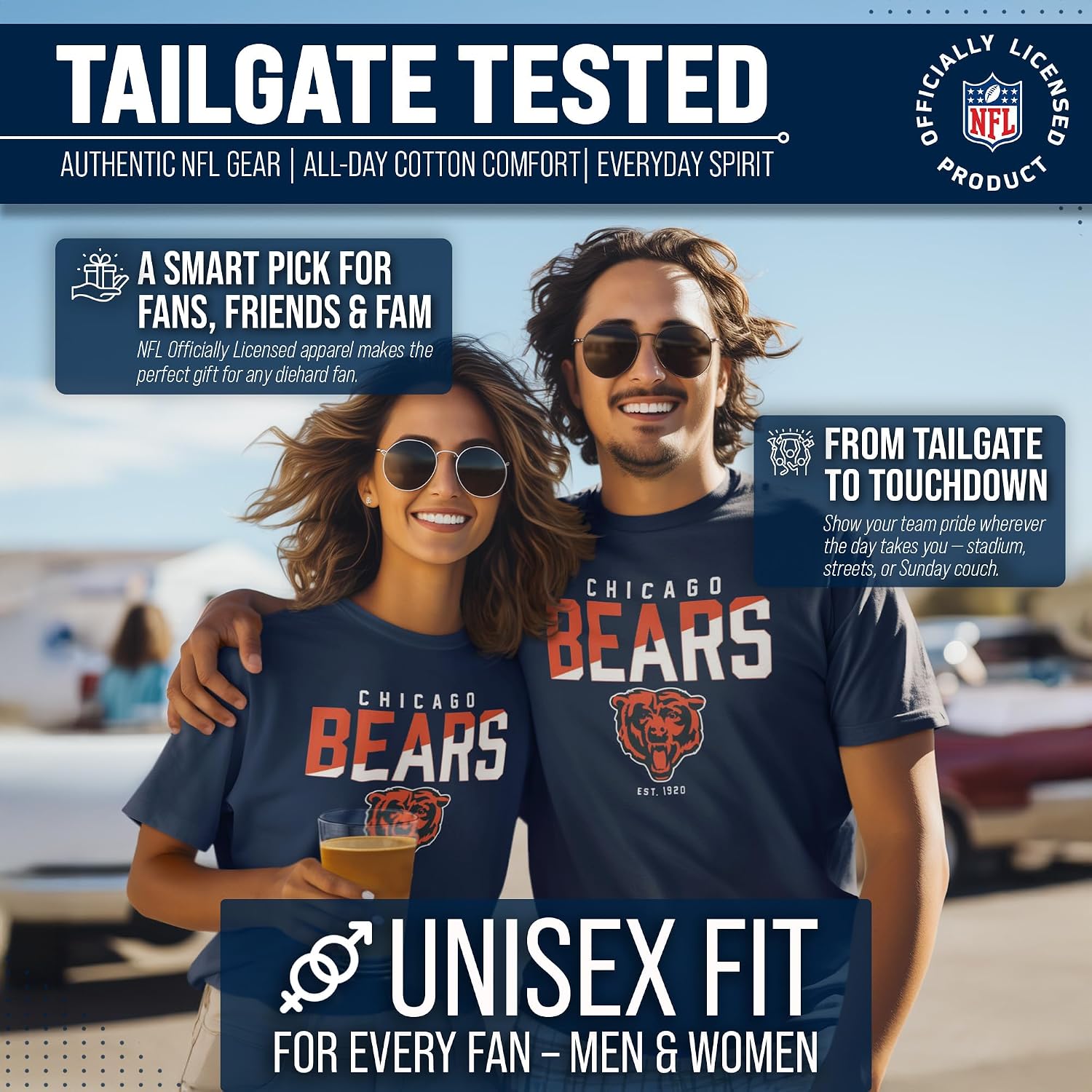 NFL Color Block T-Shirt, Officially Licensed