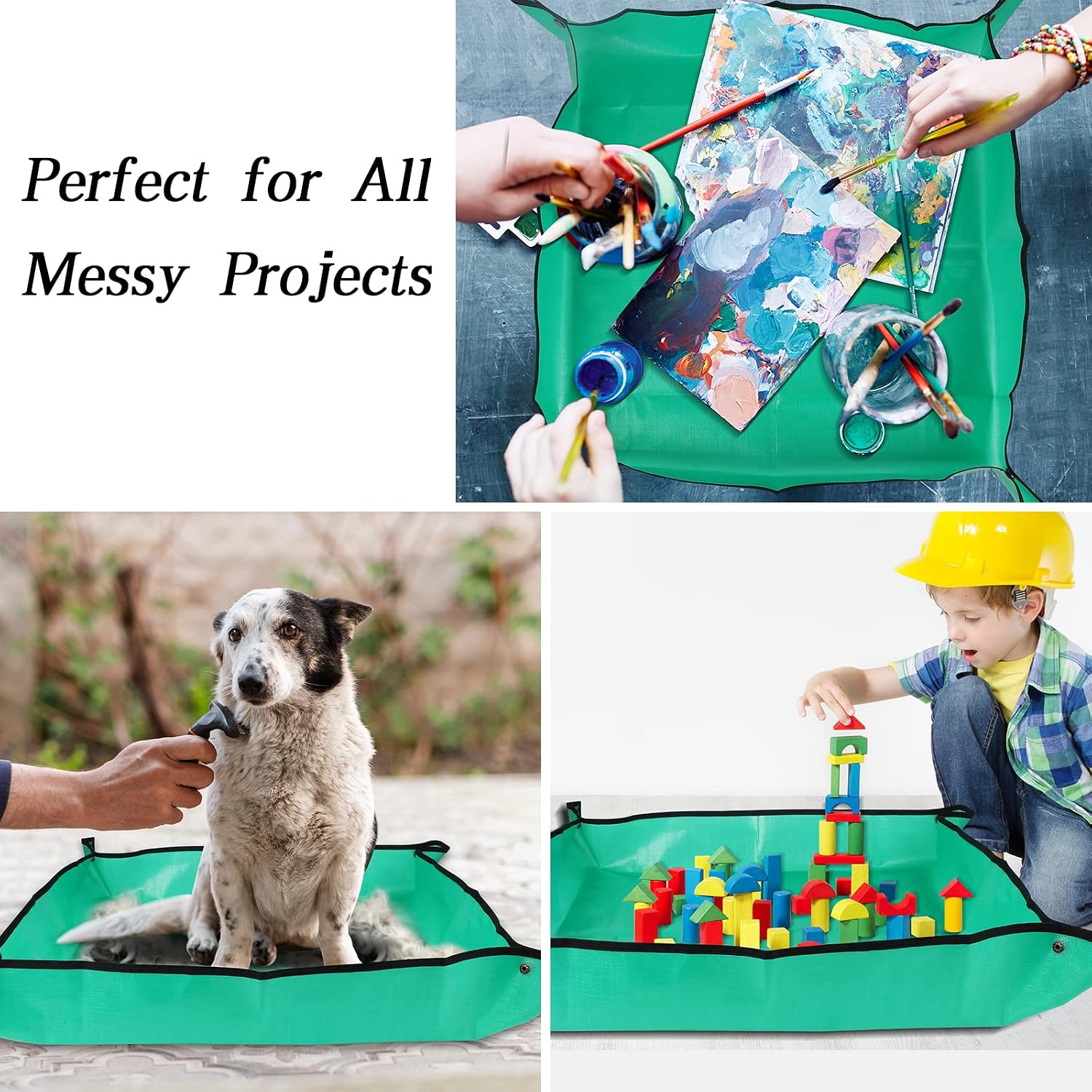 Azureblue Plant Repotting Mat for Indoor Plants Potting Soil Mix, Waterproof Plant Repotting Tray, Potting Mat Gardening Tray for Indoor Potting Succulents Cactus Orchid Pots, Garden Gift(26.8"x26.8")