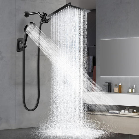 Shower Head,12" High Pressure Rainfall Shower Head with Handheld Dual Spray