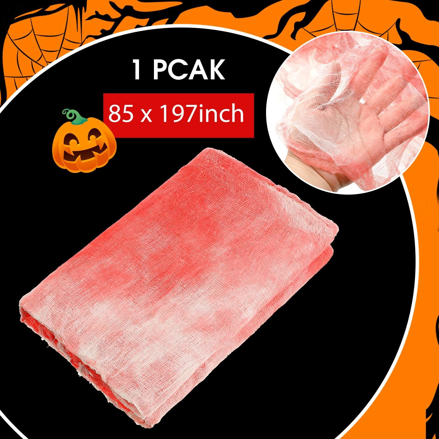 Boao Halloween Bloody Cheesecloth for Craft, 85 x 197 Inch