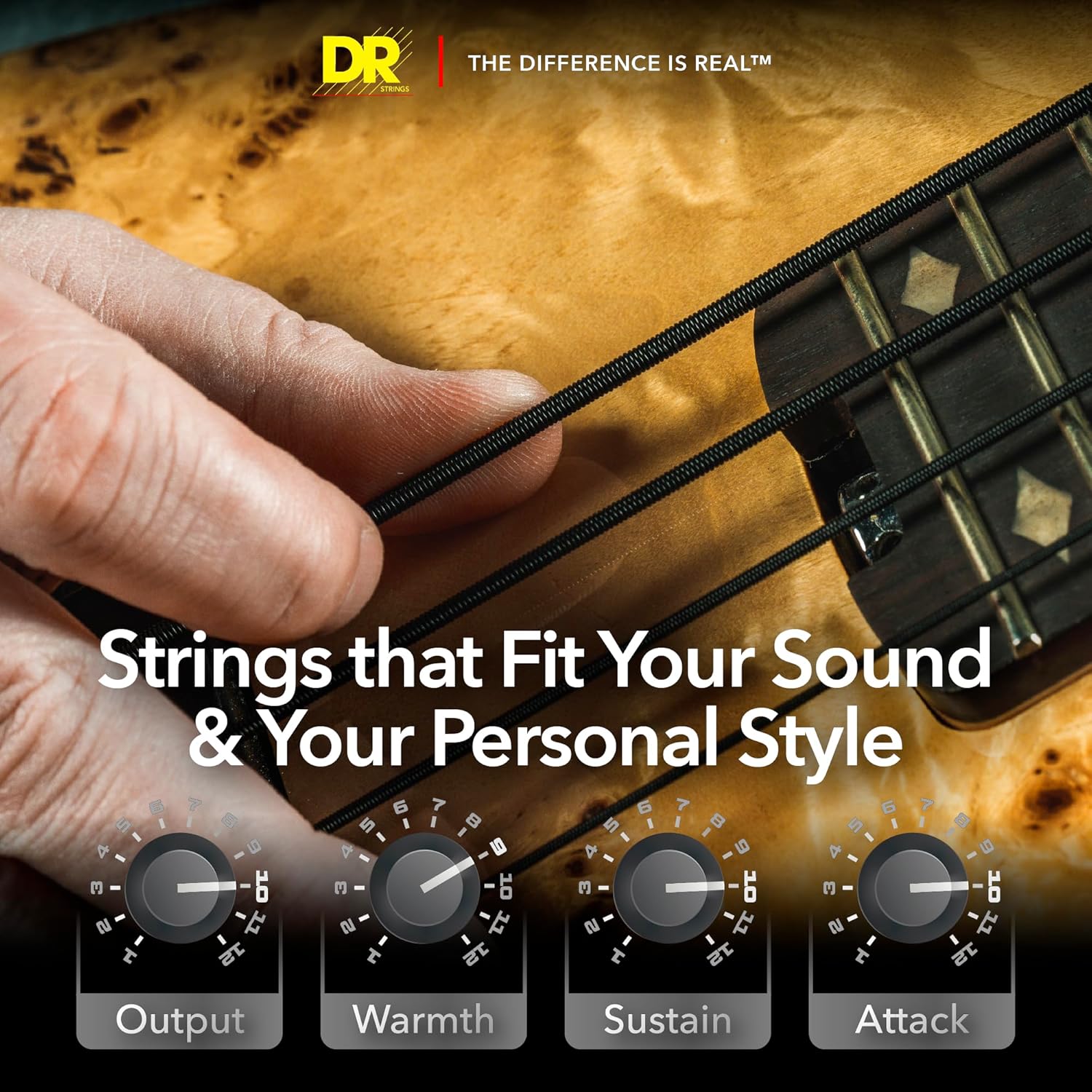 DR Strings BLACK BEAUTIES™ - Black Colored Bass Strings: Heavy 50-110 Tapered